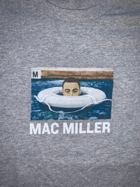 Mac Miller Swimming Graphic T-Shirt Mens Small Gray Official Merch